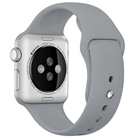 Curea iUni compatibila cu Apple Watch 1/2/3/4/5/6/7, 40mm, Silicon, Gray