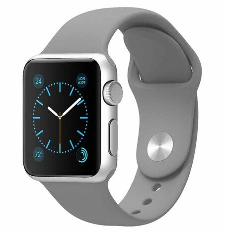 Curea iUni compatibila cu Apple Watch 1/2/3/4/5/6/7, 40mm, Silicon, Gray